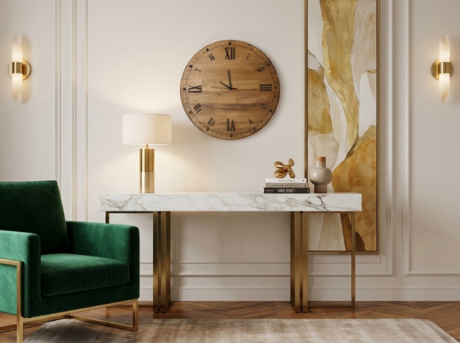 Ahşap duvar saati — Roma rakamı kadran